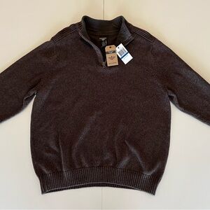Men’s Dockers Brown ¼ Zip Pullover Knit Sweater